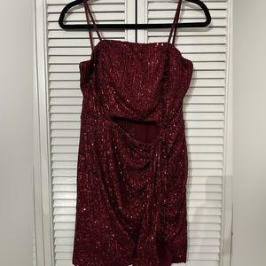 RED SPARKLING SEQUIN HOMECOMING DRESS